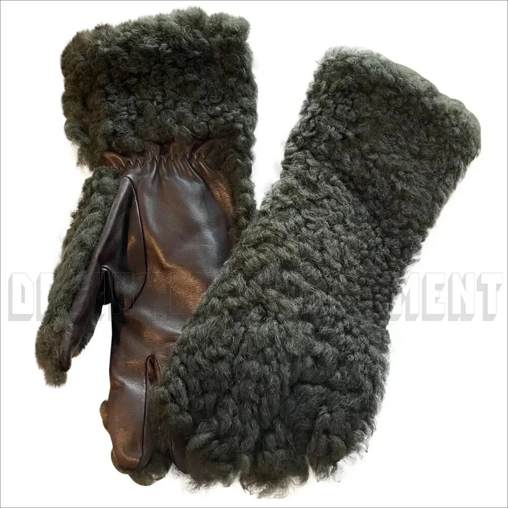 BOTTEGA VENETA size 9 brown TEDDY Shearling and Lambskin cashmere lined Gloves